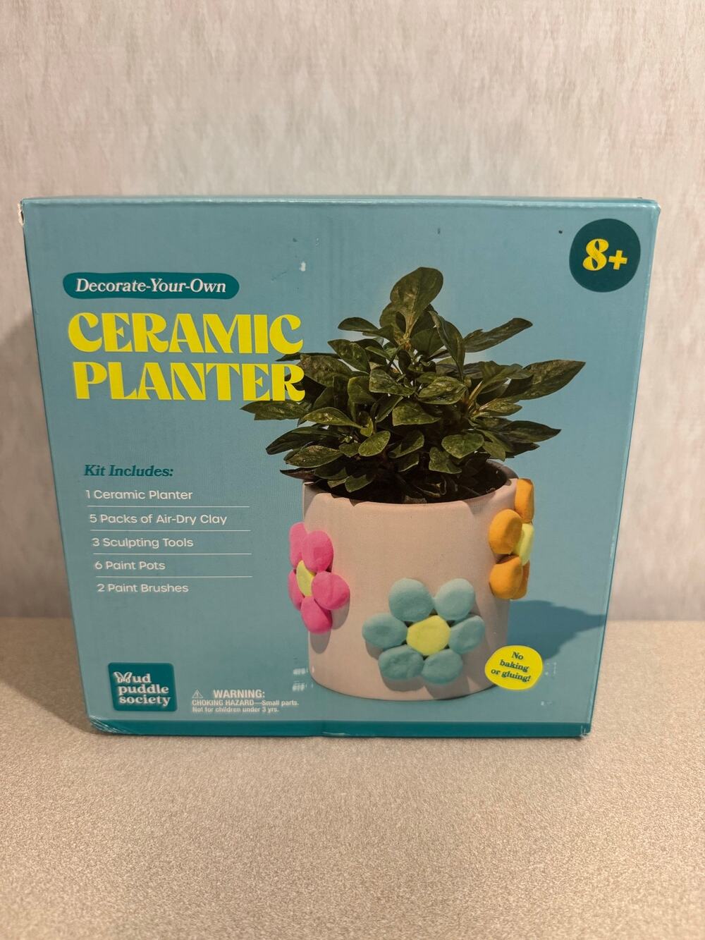 Mud Puddle Society 9pc Clay Ceramic Planter Garden Art Kit DIY Craft Set